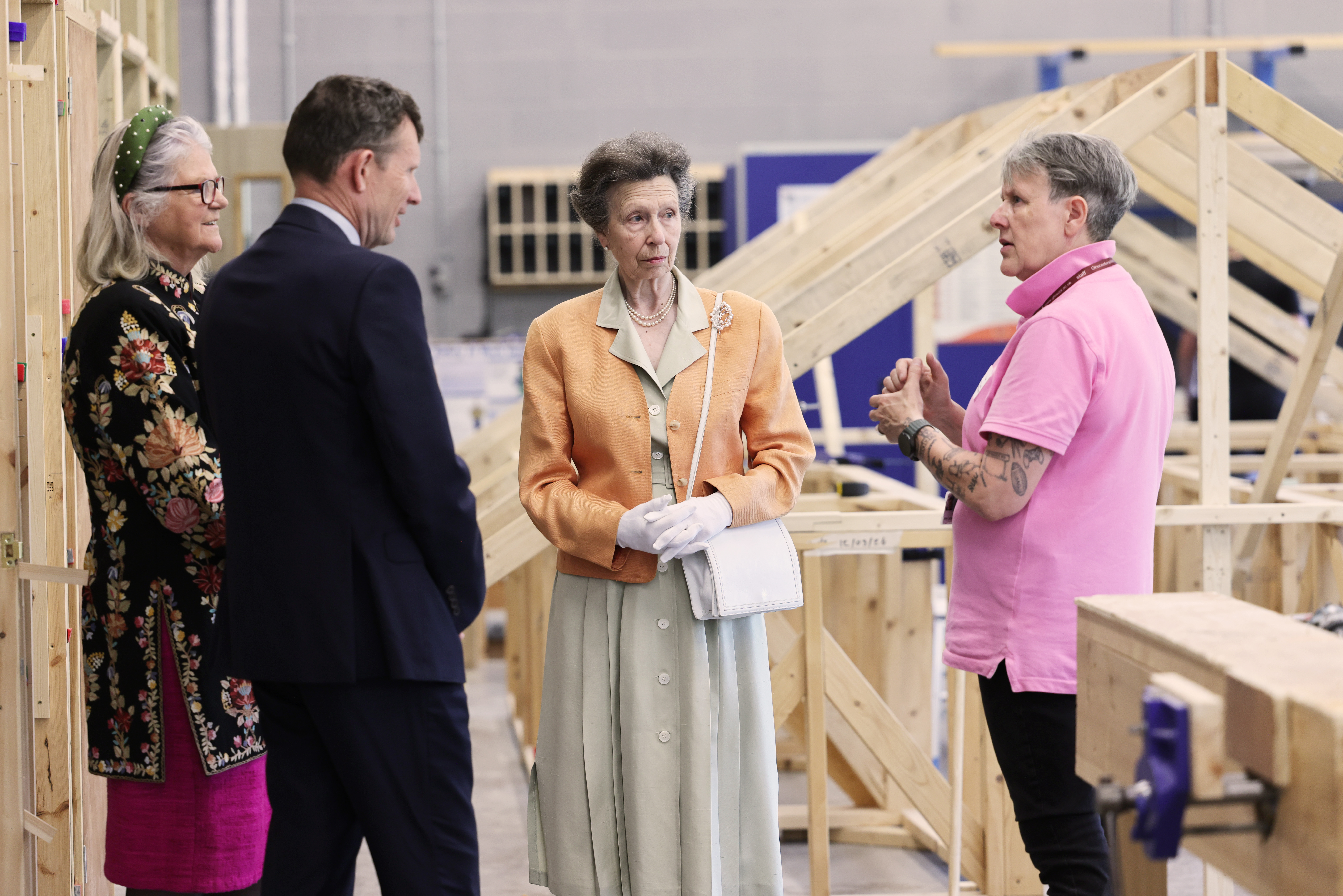 21. HRH In Carpentry Workshop With Principal And Lecturer